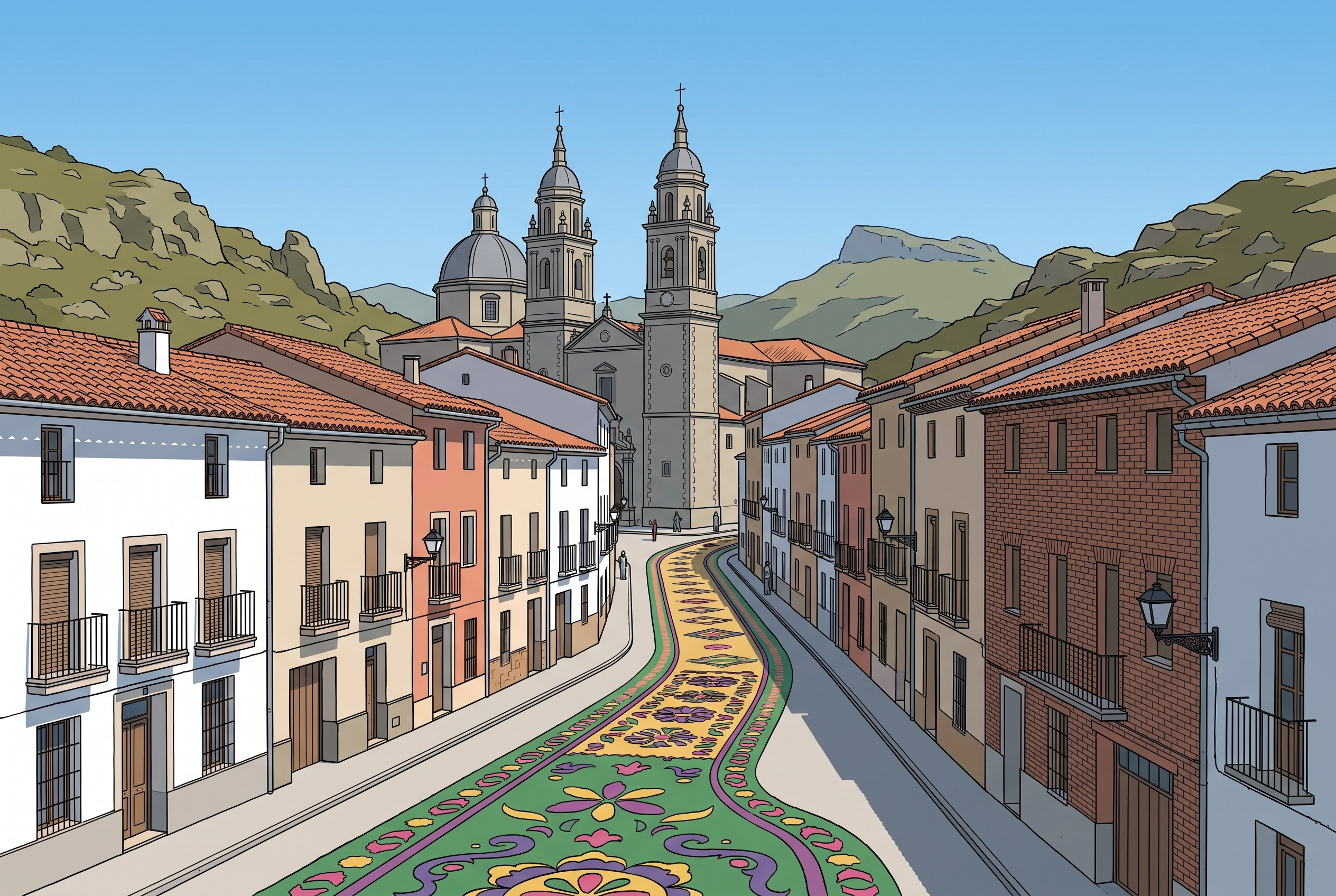 Cómo se hacen las Alfombras de Serrín de Elche de la Sierra